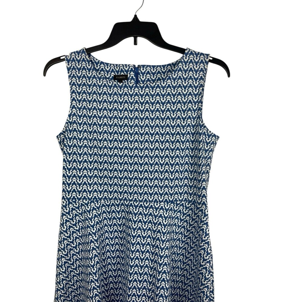 Talbots Blue Patterned Sleeveless A-Line Fit & Fl… - image 2